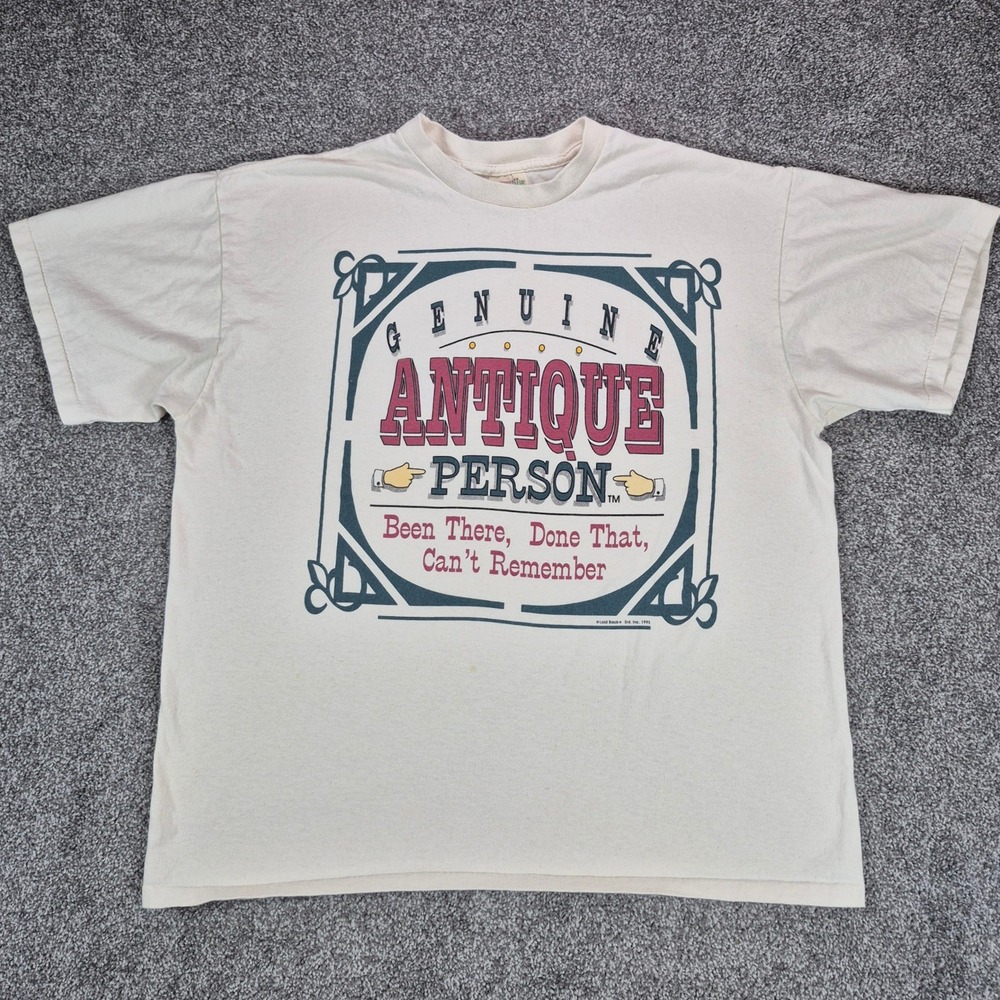 Vintage 1993 Genuine Antique Person T-Shirt Men XL Single Stitch Graphic Tee USA